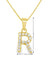 Yellow Gold Plated Sterling Silver CZ Letter R Pendant