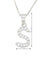 Cubic Zirconia Initial Letter "S" Pendant in Sterling Silver