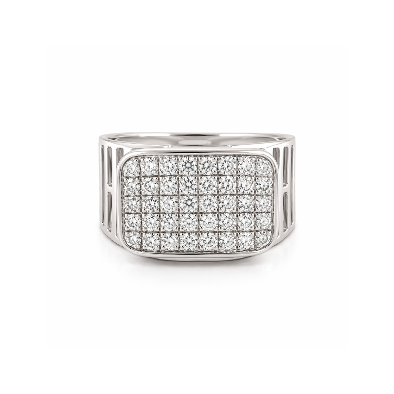 14K White Gold 1.15TDW Diamond Men’s Ring