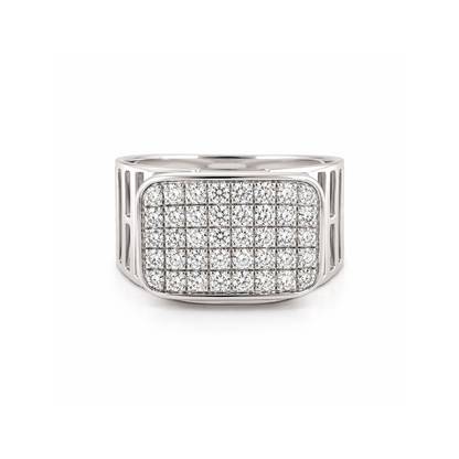 14K White Gold 1.15TDW Diamond Men’s Ring