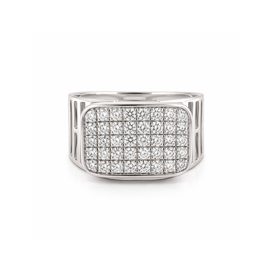 14K White Gold 1.15TDW Diamond Men’s Ring