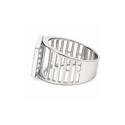 14K White Gold 1.15TDW Diamond Men’s Ring