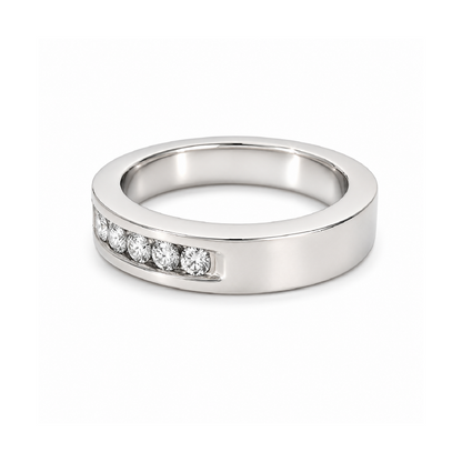 14K White Gold 0.50CT Diamond Channel Wedding Band