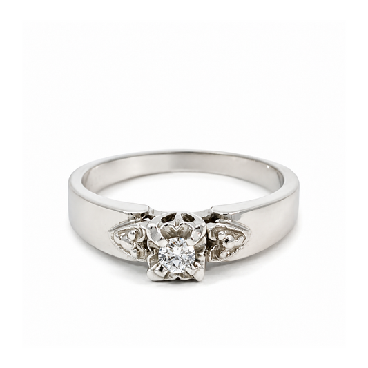 0.10CT Diamond Engagement Ring in 10K White Gold