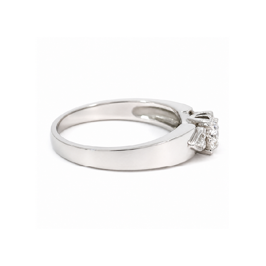 0.10CT Diamond Engagement Ring in 10K White Gold