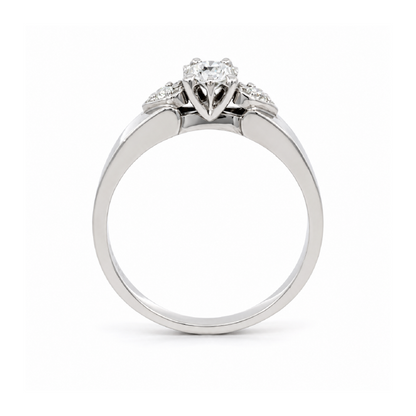 0.10CT Diamond Engagement Ring in 10K White Gold 