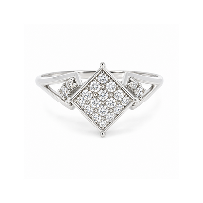 10K White Gold 0.08CT Diamond Cluster Ring