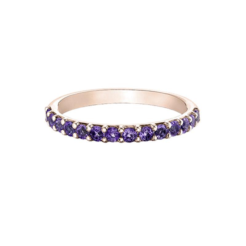 10K Rose Gold Amethyst Band