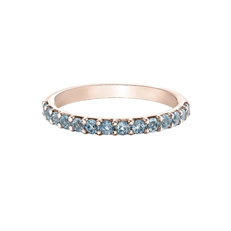 10K Rose Gold Aquamarine Ring-Band