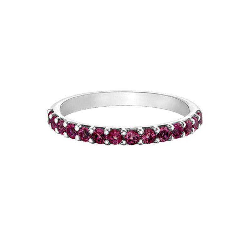 10K White Gold Ruby Ring-Band