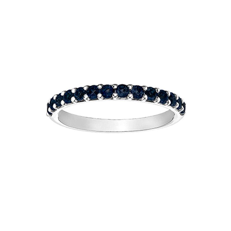 10K White Gold Sapphire Band