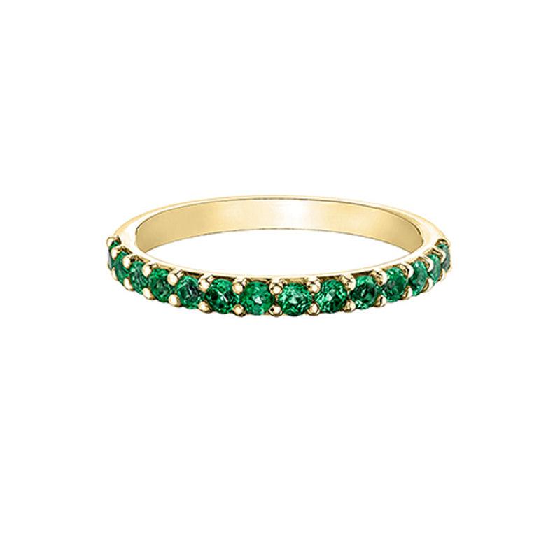 10K Yellow Gold Emerald Ring-Band