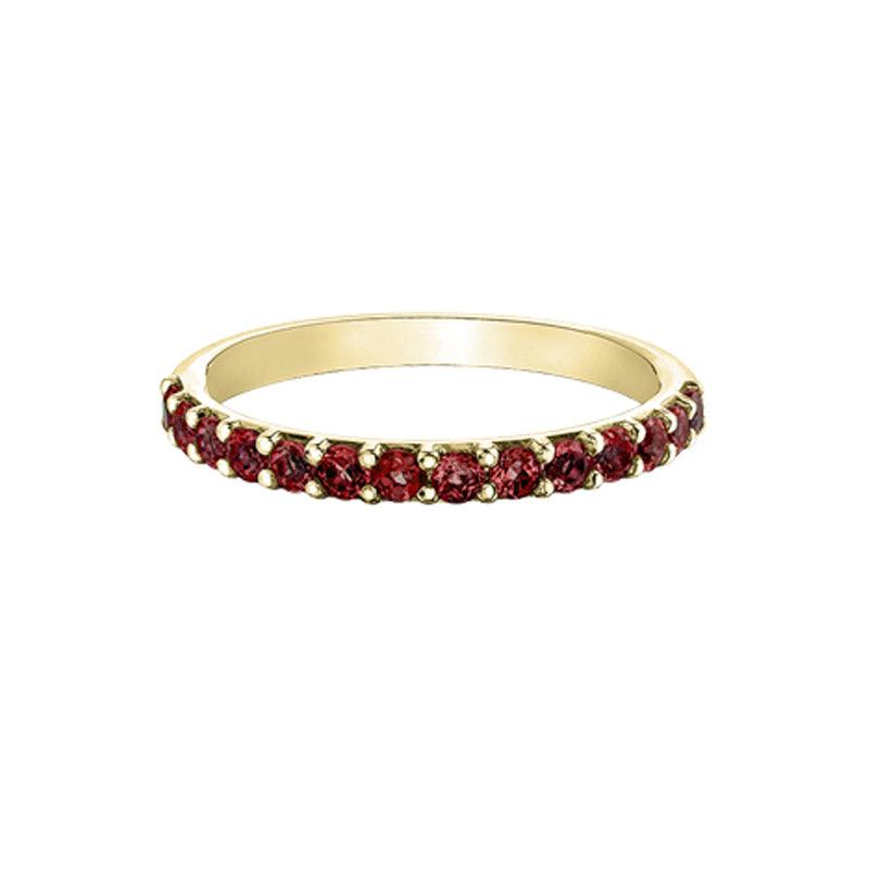 10K Yellow Gold Garnet Ring-Band