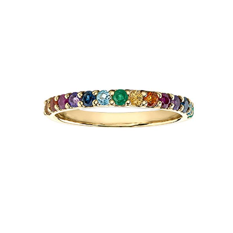 10K Yellow Gold Multi-Gemstone Band