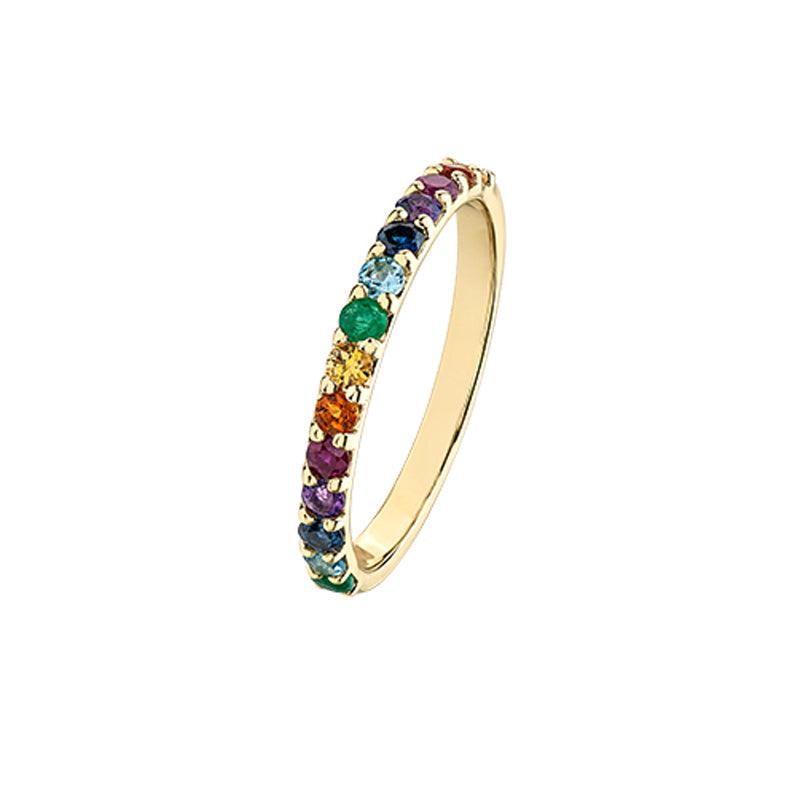 10K Yellow Gold Multi-Gemstone Band