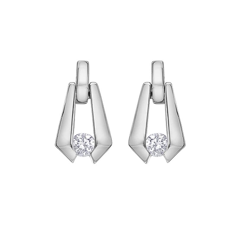 10K White Gold 0.17TDW Canadian Diamond Earrings