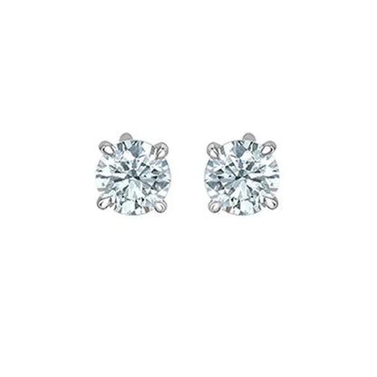 1.00TDW Lab Grown Diamond Solitaire Earrings in14K White Gold