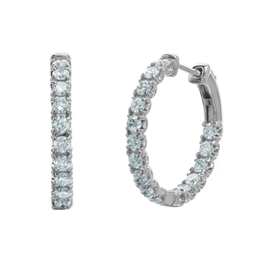 1.00ct Lab Grown Diamond Hoop Earrings in 10K White Gold