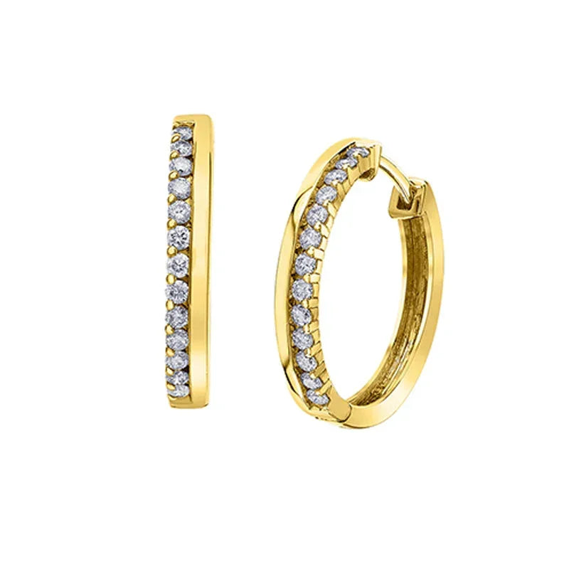 10K Yellow Gold 0.32TDW Diamond Love Earrings