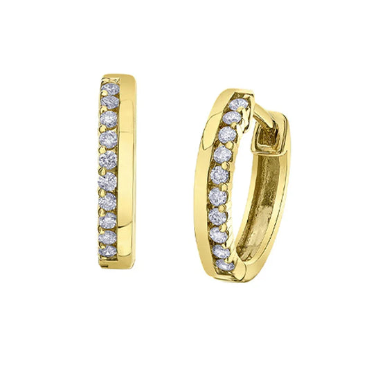 10K Yellow Gold 0.15TDW Diamond Love Earrings