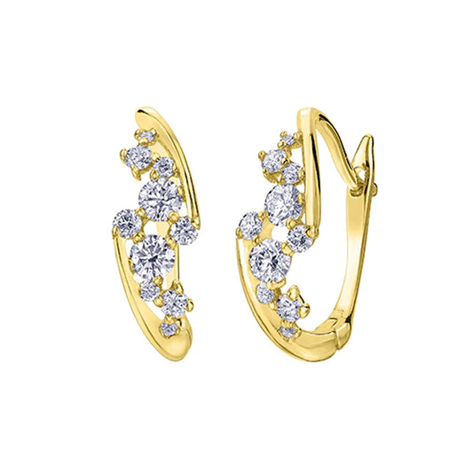 10K Yellow Gold 0.50TDW Diamond Earrings