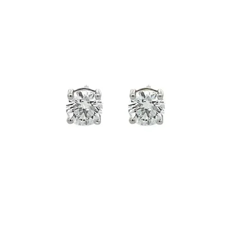 14K White Gold 2.00TDW Lab Diamond Solitaire Earring