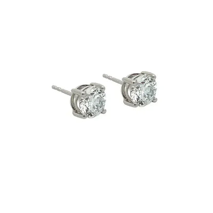 14K White Gold 2.00TDW Lab Diamond Solitaire Earring