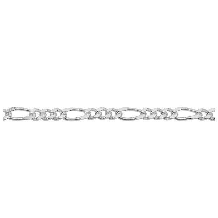 Sterling Silver 3.8mm Figaro Link Italian Bracelet