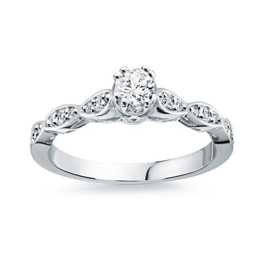 10K White Gold 0.38 TDW Diamond Ring
