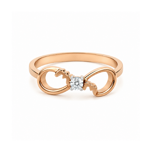 10K Pink & White Gold 0.04TDW Canadian Diamond Infinity Ring
