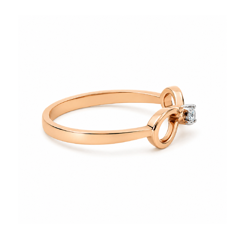 10K Pink & White Gold 0.04TDW Canadian Diamond Infinity Ring