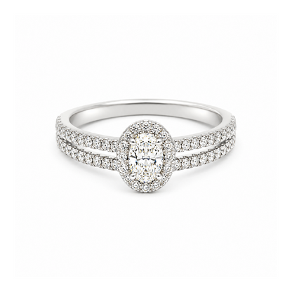 14K White Gold 0.60TDW Canadian Diamond Wedding Set