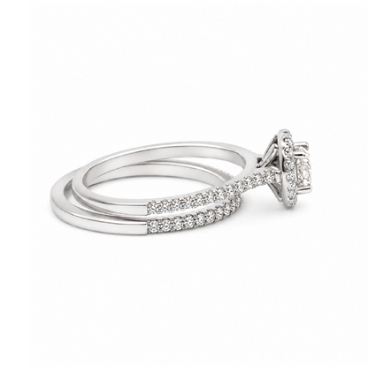 14K White Gold 0.60TDW Canadian Diamond Wedding Set