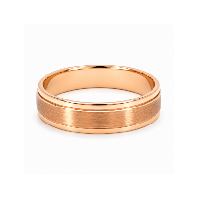 10 Karat Pink Gold 6mm Fancy Wedding Band