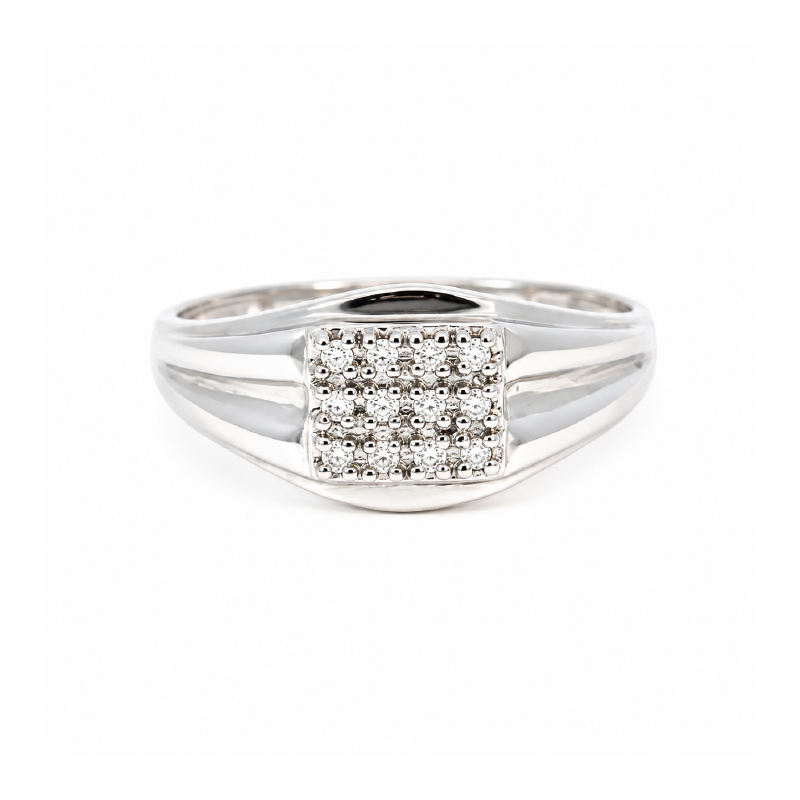 10K White Gold 0.12CT Diamond Men’s Ring