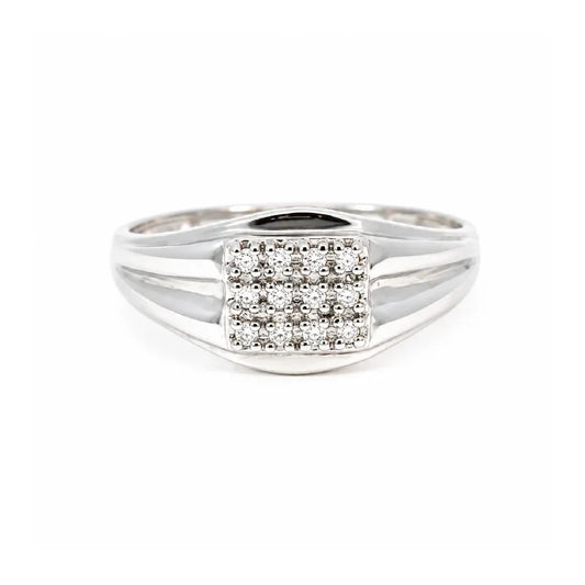 10K White Gold 0.12CT Diamond Men’s Ring