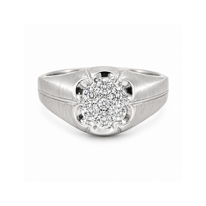10K White Gold Diamond Men’s Ring