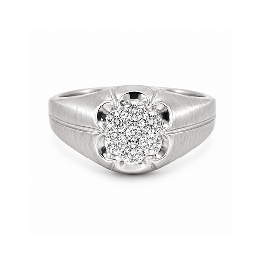 10K White Gold Diamond Men’s Ring