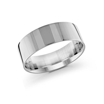 10, 14 Karat Gold 8mm High Polish Flat Comfort Fit Wedding Band