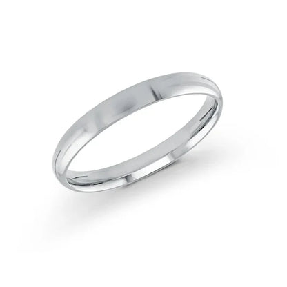 10, 14 Karat Gold 3mm high polish rounded dome light comfort fit wedding band