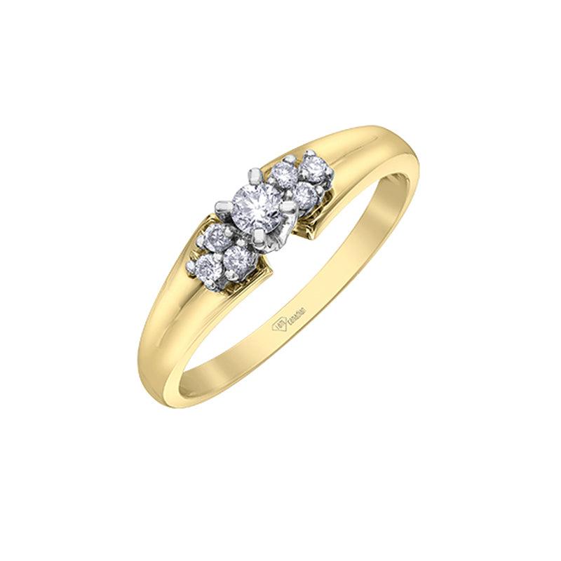 0.20TDW Canadian Diamond 10K Yellow Gold Engagement Ring