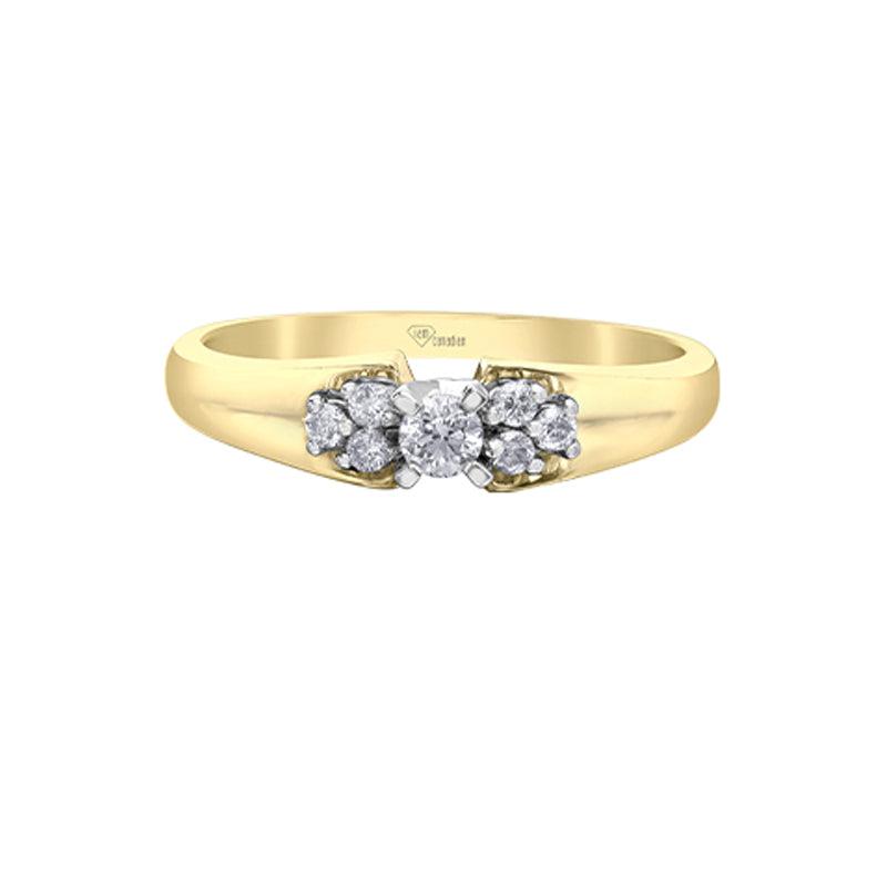 0.20TDW Canadian Diamond 10K Yellow Gold Engagement Ring