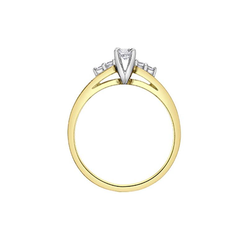 0.13TDW Canadian Diamond 10K Yellow Gold Engagement Ring