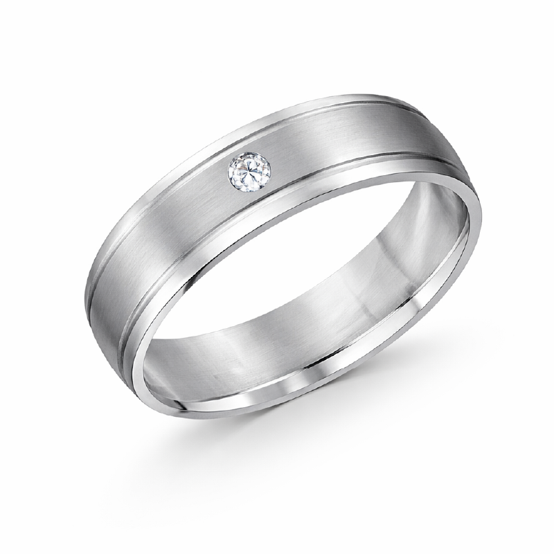 10K White Gold 0.02 TDW Diamond Band