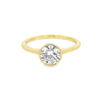 14K Yellow Gold 1.04CT Lab Grown Diamond Solitaire Bezel Ring