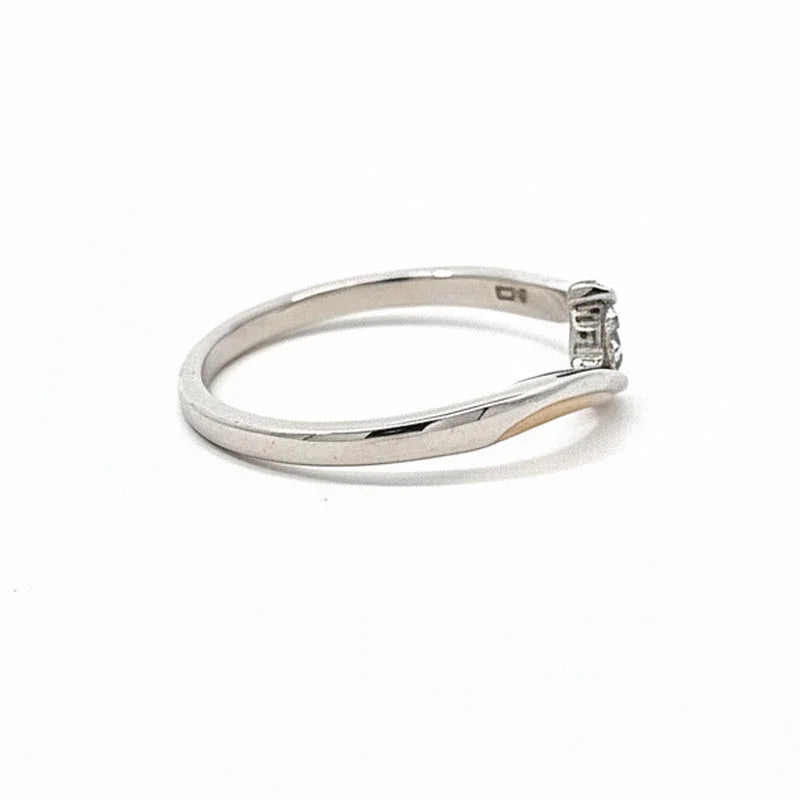 0.15CT Lab Diamond Solitaire Ring In 10K Yellow And White Gold