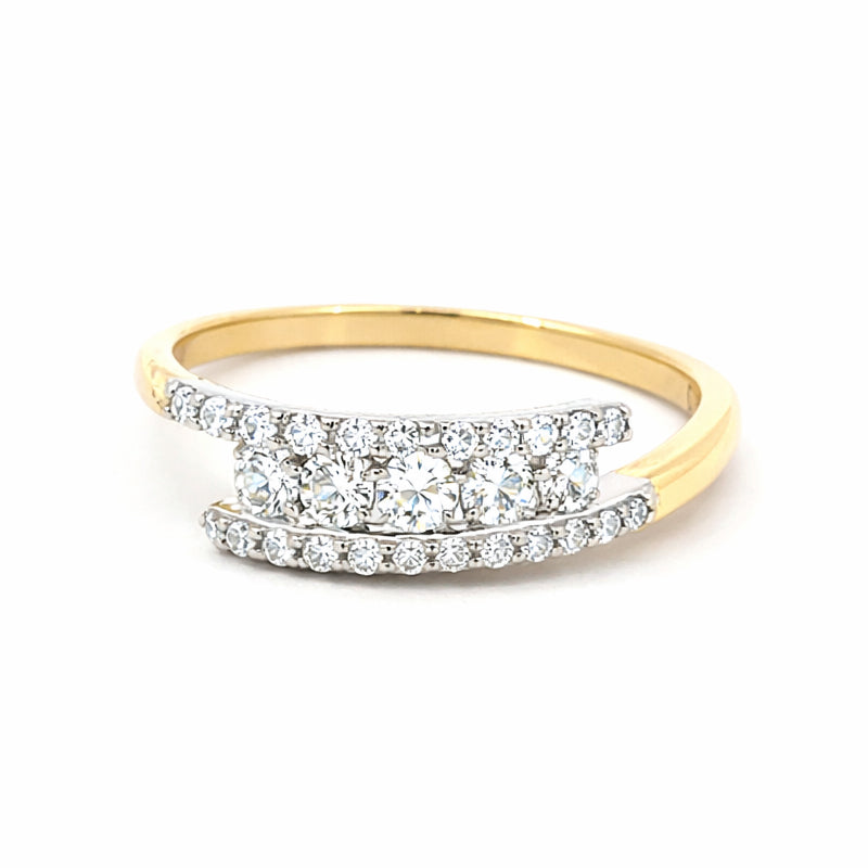 10K Yellow & White Gold 0.50TDW Lab Diamond Multi Ring