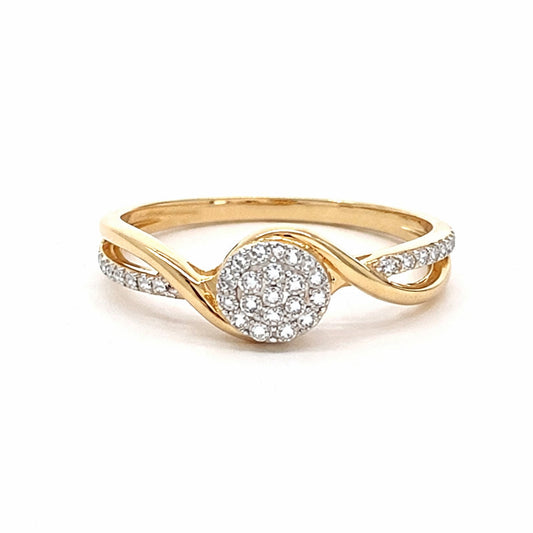 10K Yellow Gold 0.19TDW Lab Grown Diamond Promise Ring