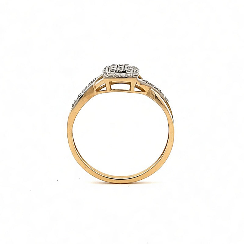 0.20TDW Lab Gown Diamond Promise Ring in 10K Yellow Gold