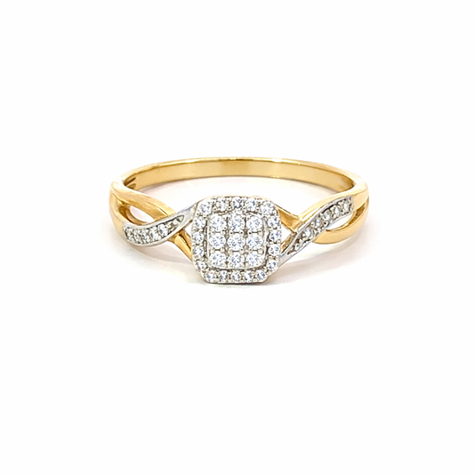 0.20TDW Lab Gown Diamond Promise Ring in 10K Yellow Gold